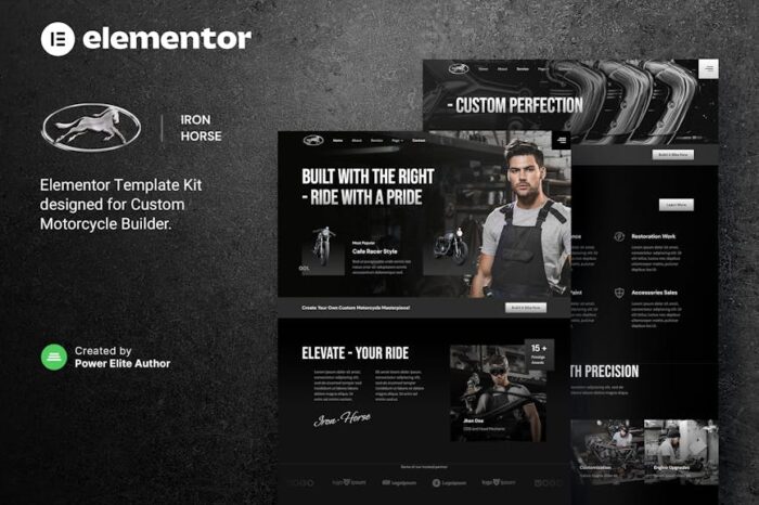 Iron Horse – Custom Motorcycle Builder Elementor Template Kit