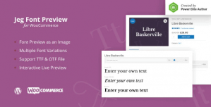 Jeg Font Preview - WooCommerce Extension WordPress Plugin V1.0.4