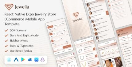 Jewelia - React Native Expo Jewelry Store eCommerce Mobile App Template