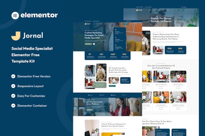 Jornal - Social Media Specialist Elementor Template Kit