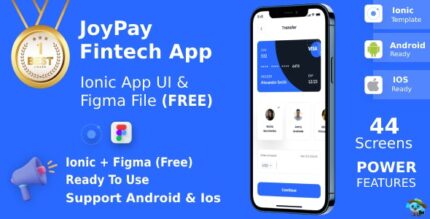 JoyPay ANDROID + IOS + FIGMA | UI Kit | Ionic | Fintech - Finance & Banking App UI Kit