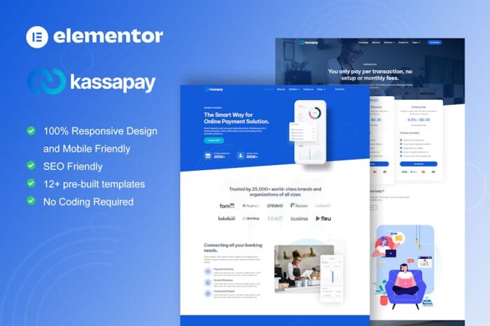 KassaPay - Online Payment Gateway Elementor Template Kit