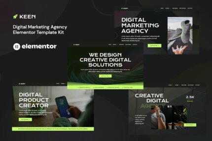 Keen - Dark Digital Marketing Agency Elementor Template Kit