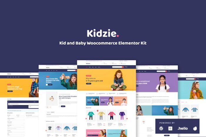 Kidzie - Baby & Kids E-Commerce Elementor Template Kit