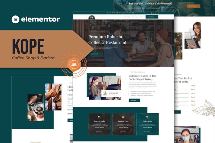 Kope - Cafe Coffee Shop & Bar Elementor Template Kit