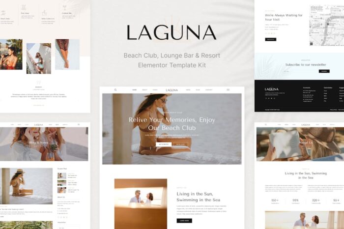 Laguna - Beach Club Lounge Bar & Resort Elementor Template Kit