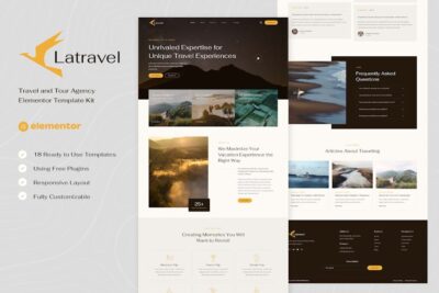 Latravel - Travel and Tour Agency Elementor Template Kit