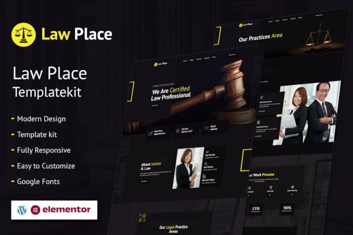 Law Place - Legal and Law Firm Elementor Template Kit