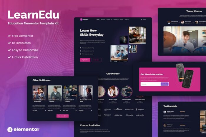 LearnEdu - Education & Online Learning Elementor Template Kit