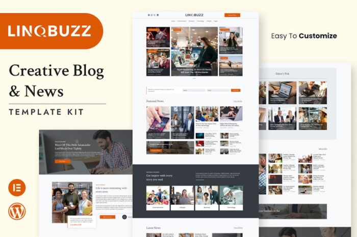 Linqbuzz - Blog & Magazine Elementor Pro Template Kit