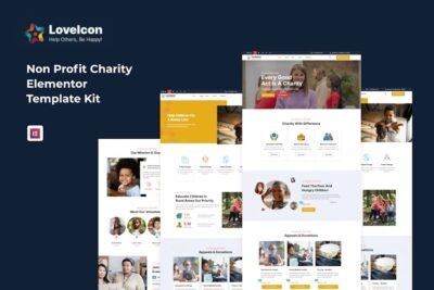 LoveIcon – Nonprofit Charity Elementor Template Kit