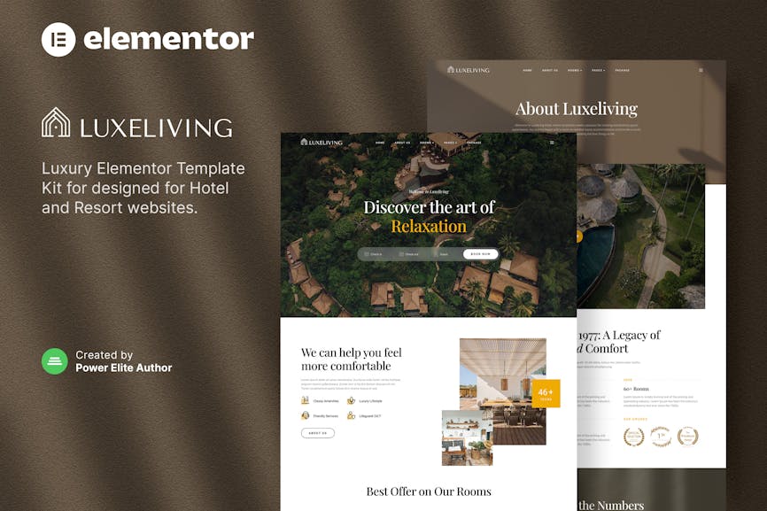 Luxeliving - Luxury Resort & Hotel Elementor Template Kit Luxeliving - Luxury Resort & Hotel Elementor Template Kit