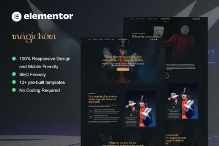 Magickom - Magician Elementor Template Kit