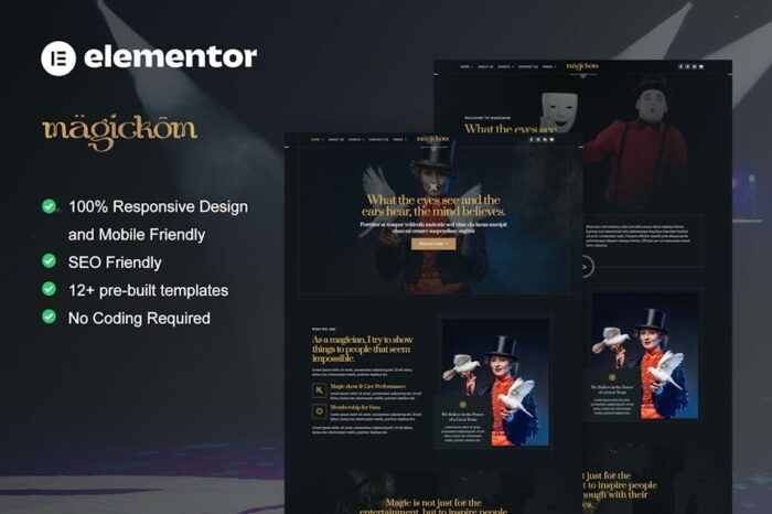 Magickom - Magician Elementor Template Kit