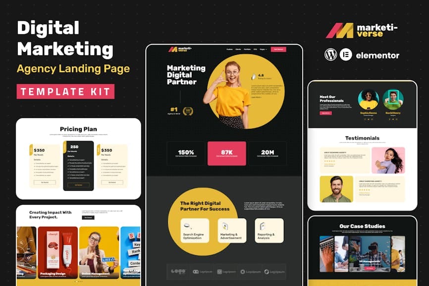 Marketiverse - Digital Marketing Services Landing Page Elementor Template Kit Marketiverse - Digital Marketing Services Landing Page Elementor Template Kit