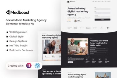 Medboost - Social Media Marketing Agency Elementor Template Kit