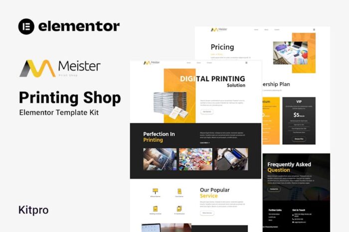 Meister - Printing Shop Elementor Template Kit