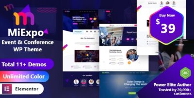 MiExpo Event Conference Elementor WordPress Theme v2.2