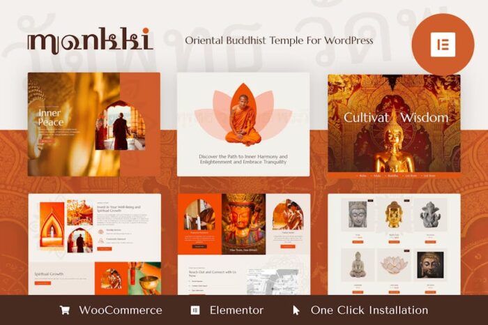 Monkki - Oriental Buddhist Temple Elementor Pro Template Kit