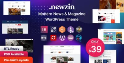 Newzin - WordPress Newspaper Magazine Elementor Theme v1.0.8