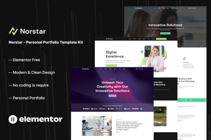 Norstar - Personal Portfolio Template Kit