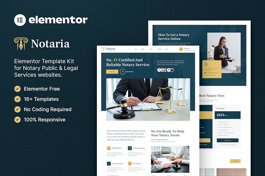 Notaria - Notary Public & Legal Services Elementor Template Kit Notaria - Notary Public & Legal Services Elementor Template Kit