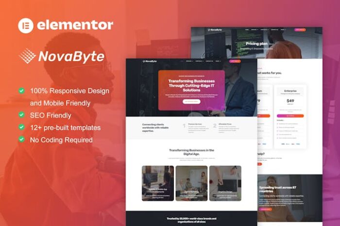 Novabyte - IT Solutions & Services Company Elementor Pro Template Kit