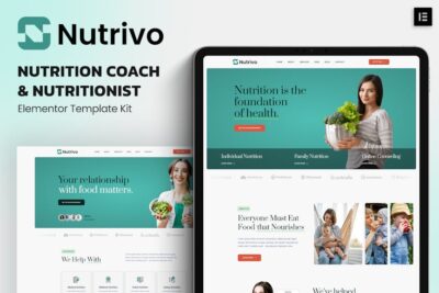 Nutrivo - Nutrition Coach & Nutritionist Elementor Template Kit