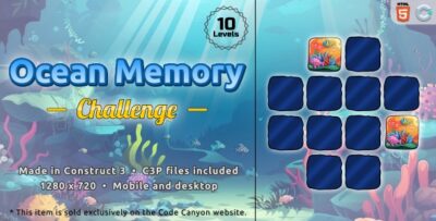 Ocean Memory Challenge - HTML5 Memory game