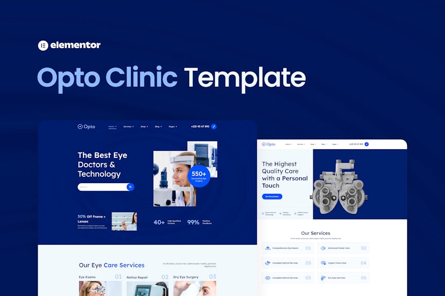 Opto - Eye Care Center Elementor Pro Template Kit Opto - Eye Care Center Elementor Pro Template Kit