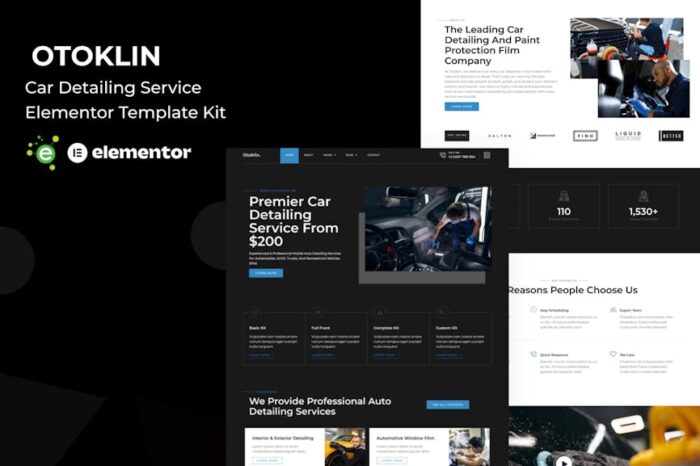 Otoklin - Car Detailing Service Elementor Pro Template Kit