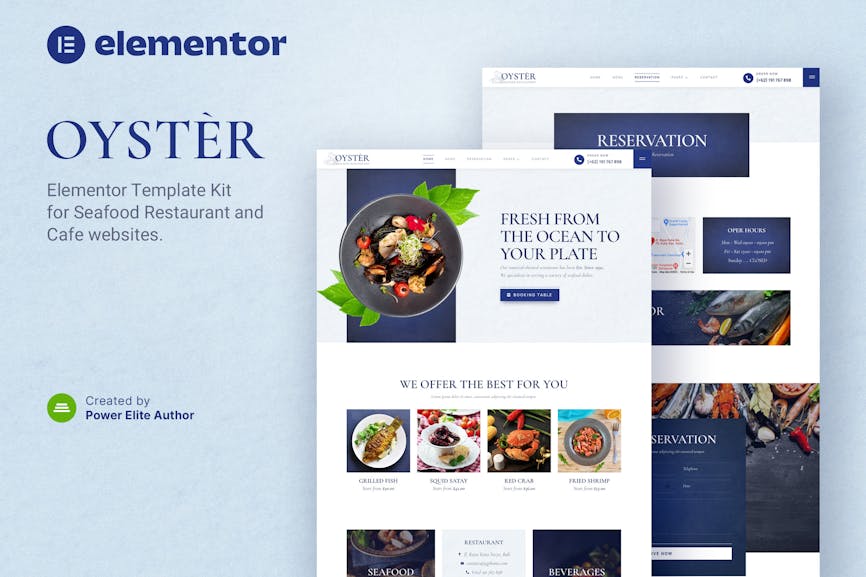 Oyster - Seafood Restaurant & Cafe Elementor Template Kit Oyster - Seafood Restaurant & Cafe Elementor Template Kit