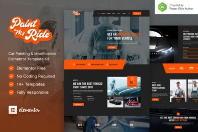 PaintMyRide - Car Painting Modification Elementor Template Kit