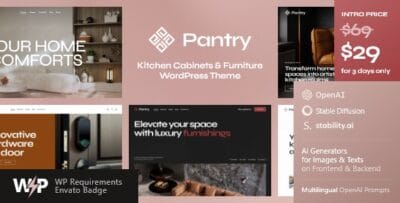 Pantry - Kitchen Cabinets & Furniture WordPress Theme