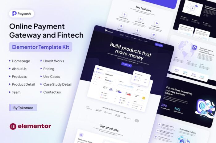 Paycash - Online Payment Gateway & Fintech Elementor Template Kit