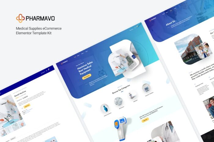 Pharmavo Medical Supplies eCommerce Elementor Template Kit