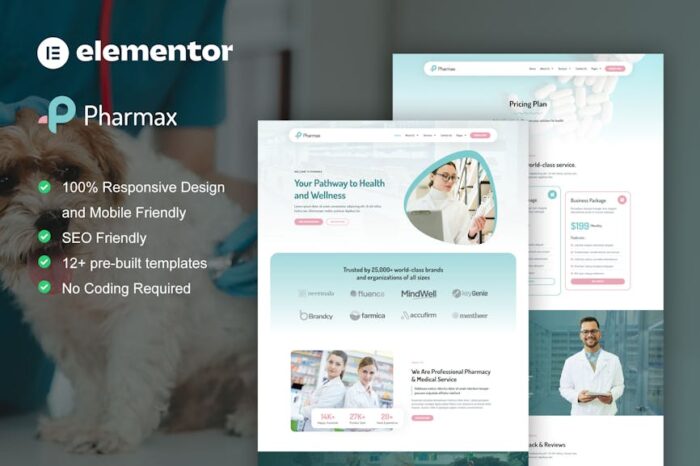 Pharmax - Pharmacy & Medical Elementor Pro Template Kit