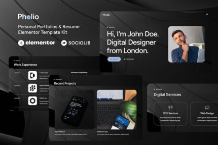 Pholio - Personal Portfolios & Resume Elementor Template Kit