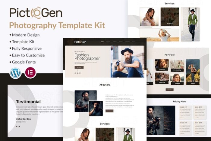 Pictogen - Creative Photography Elementor Template Kit