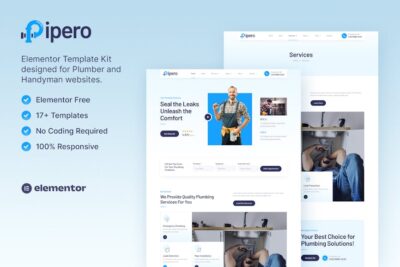 Pipero – Plumber & Handyman Services Elementor Template Kit