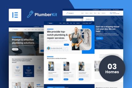 PlumberKit - Plumbing Services Elementor Template Kit