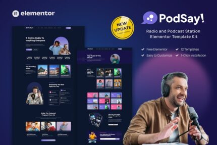 PodSay - Radio & Podcast Station Elementor Template Kit