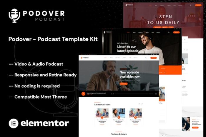 Podover - Podcast Elementor Template Kit