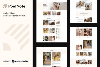 PoetNote - Modern Blog Elementor Pro Template Kit