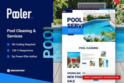 Pooler - Swimming Pool Cleaning Services Elementor Pro Template Kit