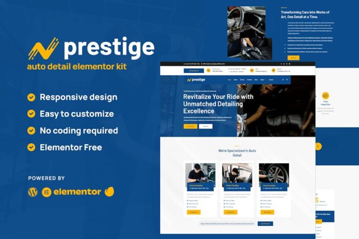 Prestige - Car Repair & Auto Detailing Service Elementor Template Kit