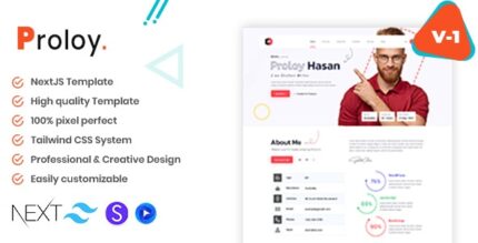 Proloy - Tailwind Personal PortfolioCVResume React Nextjs Template