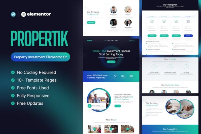 Propertik - Property Investment Elementor Pro Template Kit