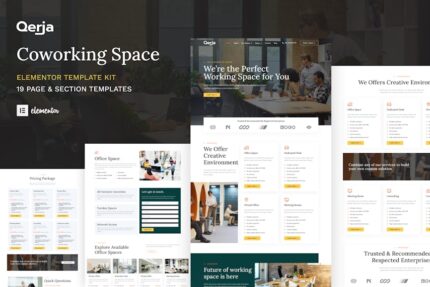 Qerja - Coworking Space WordPress Elementor Template Kit