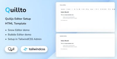 Quilljs Editor Setup HTML Template - Quillto